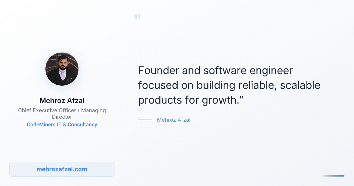 Mehroz Afzal | Principal Software Engineer & AI Expert